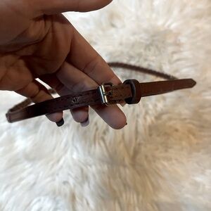 Dark Brown Leather Braided Belt